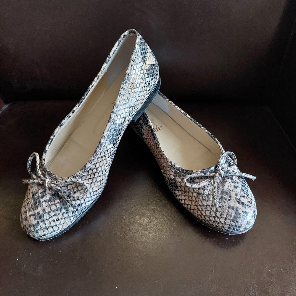 Botticelli Italian Leather Snake-Pattern Flats – US 7 – Made in Italy